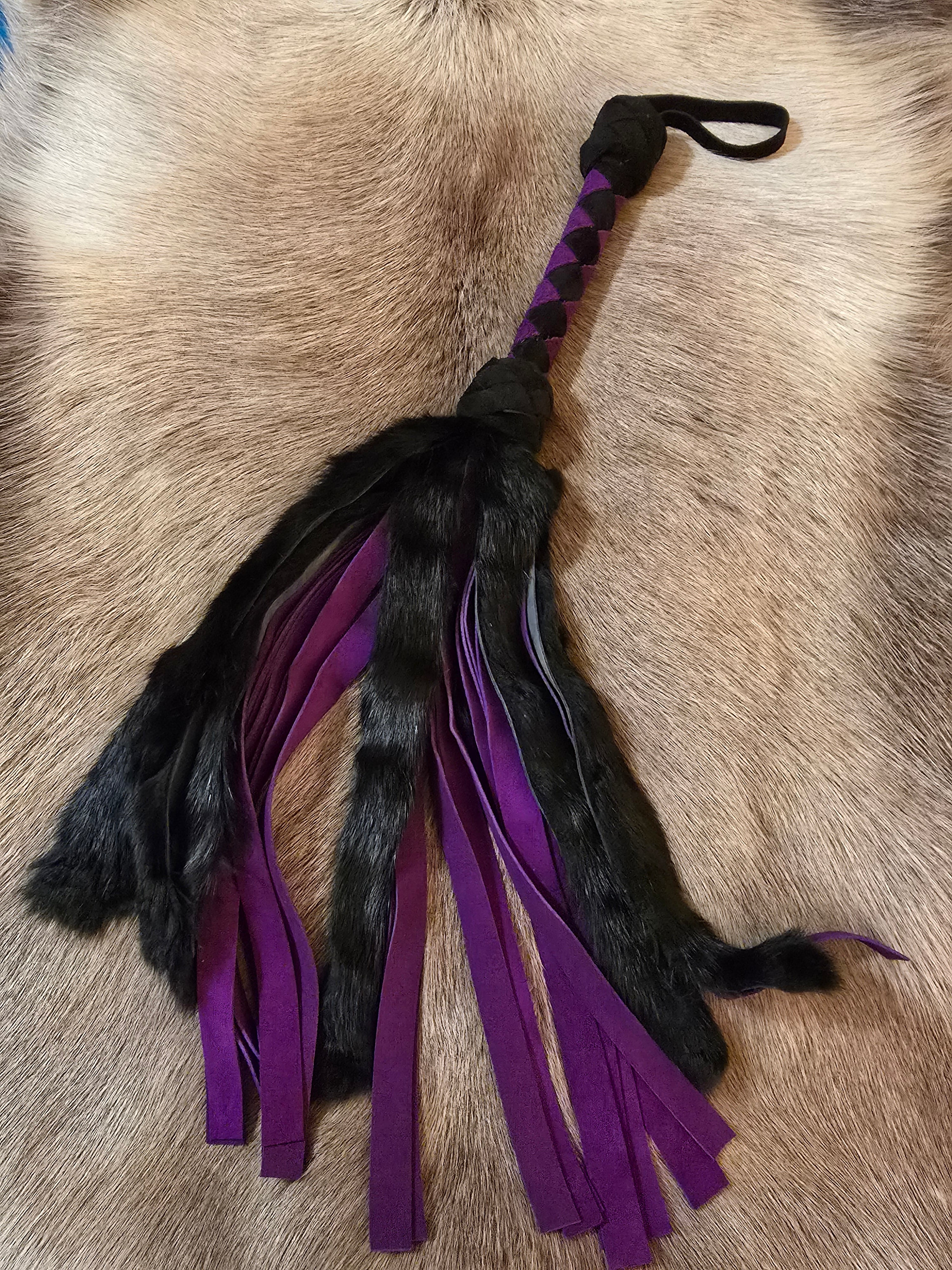 Whisperplay Fur-Laced Flogger with BLACK FUR